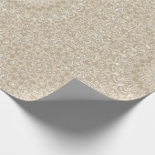 カーキベージュマンダラ万華鏡のように千変万化するパターンメダリオンフラワー ラッピングペーパー (角)