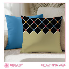 カーキモダングリーンハーレクインダイヤモンドパターン クッション