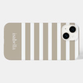 カーキモダンタンとホワイトストライプとモノグラム Case-Mate iPhoneケース (裏面 (横))
