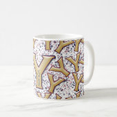 カーキモダン&ネイビーブルーレッドモノグラカスタマイズム コーヒーマグカップ (正面右)