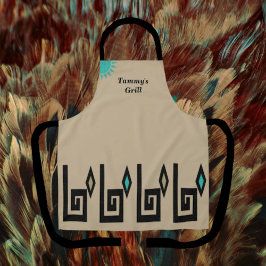 カーキユニークサウスウエスタンアステカスタイルエプロン エプロン