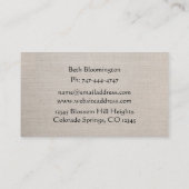カーキユニークリネンルックフローラ名刺 名刺 (裏面)