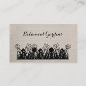 カーキユニークリネンルックフローラ名刺 名刺 (正面)