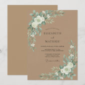 カーキユーカリの結婚式 招待状 (正面/裏面)
