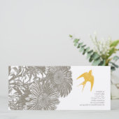 カーキヴィンテージフラワーとゴールデン結婚ドロッド 招待状 (スタンド正面)