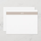 カーキ名門私立校風のモノグパーソナライズされたラム名イニシャル ノートカード (正面/裏面)