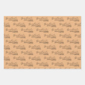 カーキ大学院書道タイポグラフィ脚本 ラッピングペーパーシート (正面)