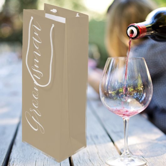 カーキ様式のスクリプト結婚ズグロムスマン ワインギフトバッグ