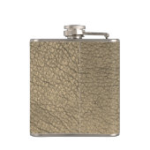 カーキ素朴レザーフェイクモノグラム名ボス フラスク (裏面)