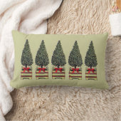 カーキ色かカスタムな色の装飾刈り込み法のクリスマスツリー ランバークッション (ブランケット)