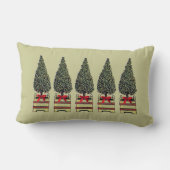 カーキ色かカスタムな色の装飾刈り込み法のクリスマスツリー ランバークッション (裏面)