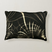 カーキ色と暗い背景の尖った曲線 アクセントクッション (裏面)