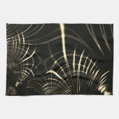 カーキ色と暗い背景の尖った曲線 キッチンタオル (横)