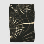 カーキ色と暗い背景の尖った曲線 ゴルフタオル (正面)