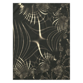 カーキ色と暗い背景の尖った曲線 テーブルクロス