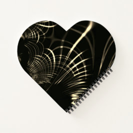 カーキ色と暗い背景の尖った曲線 ノートブック