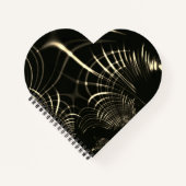 カーキ色と暗い背景の尖った曲線 ノートブック (正面)