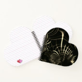 カーキ色と暗い背景の尖った曲線 ノートブック (内部)