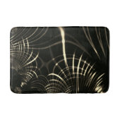 カーキ色と暗い背景の尖った曲線 バスマット (正面)