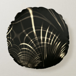 カーキ色と暗い背景の尖った曲線 ラウンドクッション