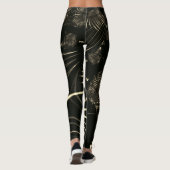 カーキ色と暗い背景の尖った曲線 レギンス (裏面)