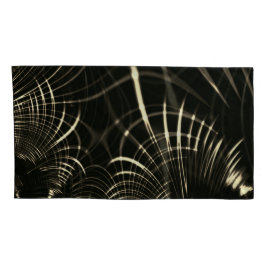 カーキ色と暗い背景の尖った曲線 枕カバー