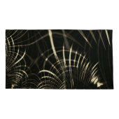 カーキ色と暗い背景の尖った曲線 枕カバー (裏面-左)