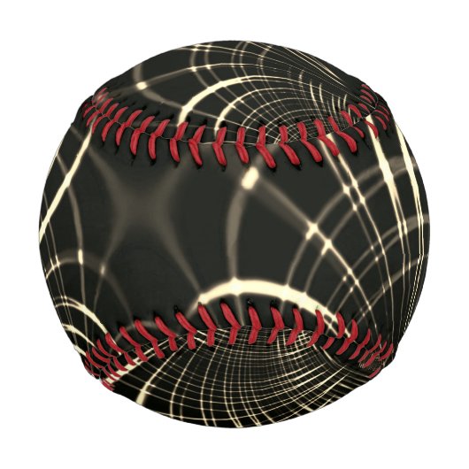 カーキ色と暗い背景の尖った曲線 野球ボール (正面)