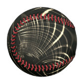 カーキ色と暗い背景の尖った曲線 野球ボール (正面左)