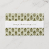 カーキ色のパイナップルパターン 名刺 (裏面)