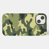 カーキ色の迷彩柄 iPhoneケース (裏面横)