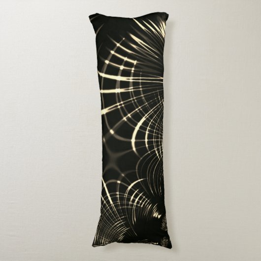 カーキ色の鋭い曲線と暗い背景 ボディピロー (正面縦)