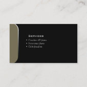 カーキ色専門の名刺のファイナンシャルプランナー 名刺 (裏面)
