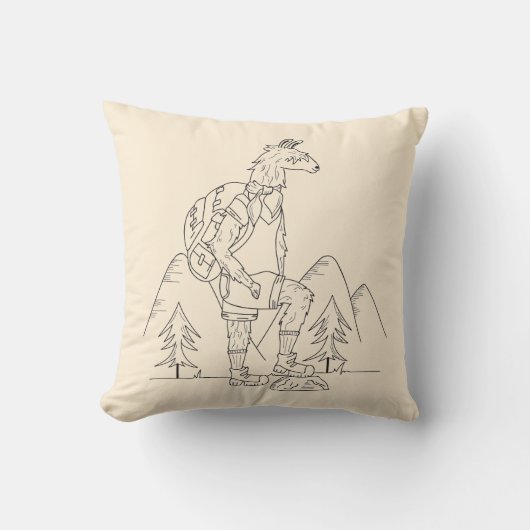 カーキ色Trailpacaの道の燃える山 クッション (正面)