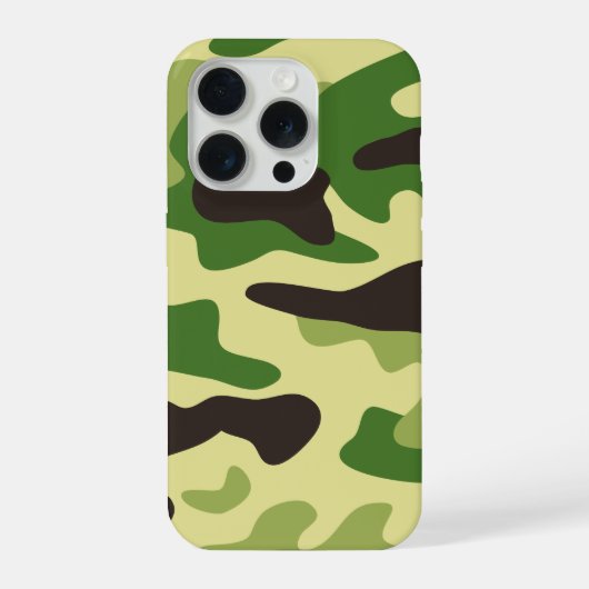 カーキ迷彩パターン iPhoneケース (裏面)