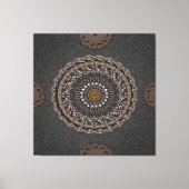 カーキ・クロコディラス・ポロソス・マンダラ・アート キャンバスプリント (正面)