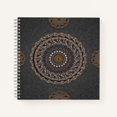 カーキ・クロコディラス・ポロソス・マンダラ・アート ノートブック (正面)