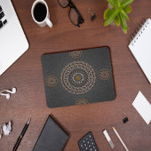 カーキ・クロコディラス・ポロソス・マンダラ・アート マウスパッド