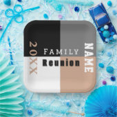 カーキ、白黒のカスタムファミリー懇親会 ペーパープレート (パーティー)