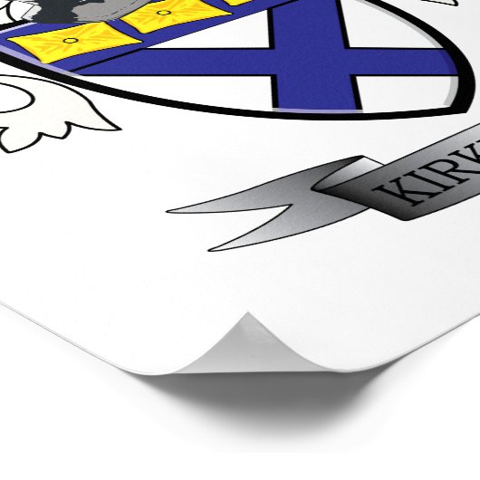 カークパトリック家紋コートオブアームズ ポスター (角)