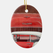 カークラシックズシェヴィベルエアダッジレッドホワイトヴィンテージ セラミックオーナメント (裏面)