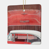 カークラシックズシェヴィベルエアダッジレッドホワイトヴィンテージ セラミックオーナメント (左)