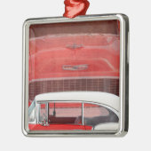 カークラシックズシェヴィベルエアダッジレッドホワイトヴィンテージ メタルオーナメント (左)