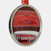 カークラシックズシェヴィベルエアダッジレッドホワイトヴィンテージ メタルオーナメント (右)