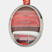 カークラシックズシェヴィベルエアダッジレッドホワイトヴィンテージ メタルオーナメント (左)