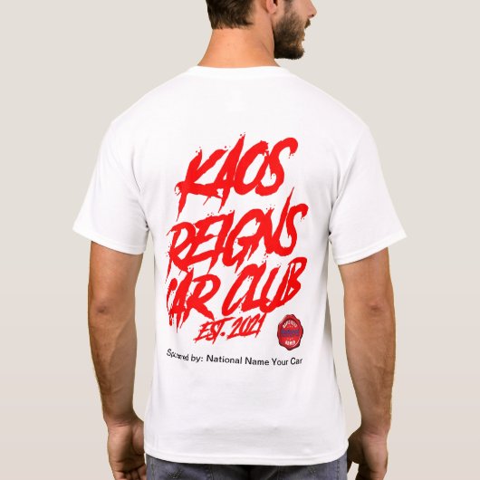 カークラブ主催のKaos Relivesカークラブ Tシャツ (裏面)
