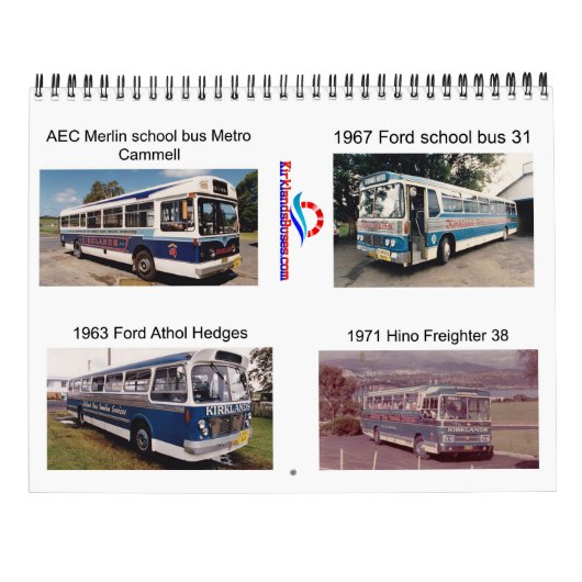 カークランズ1960年代と1970年代のバス カレンダー (裏面)