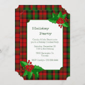 カークランタータンチェックプレイドカスタムクリスマスパーティー 招待状 (正面/裏面)