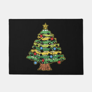 カークリスマスツリークリスマスメリークリスマスカー ドアマット