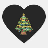 カークリスマスツリークリスマスメリークリスマスカー ハートシール (正面)